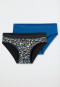 Schiesser Slips 2er-Pack dunkelblau/ schwarz gemustert - Seamless