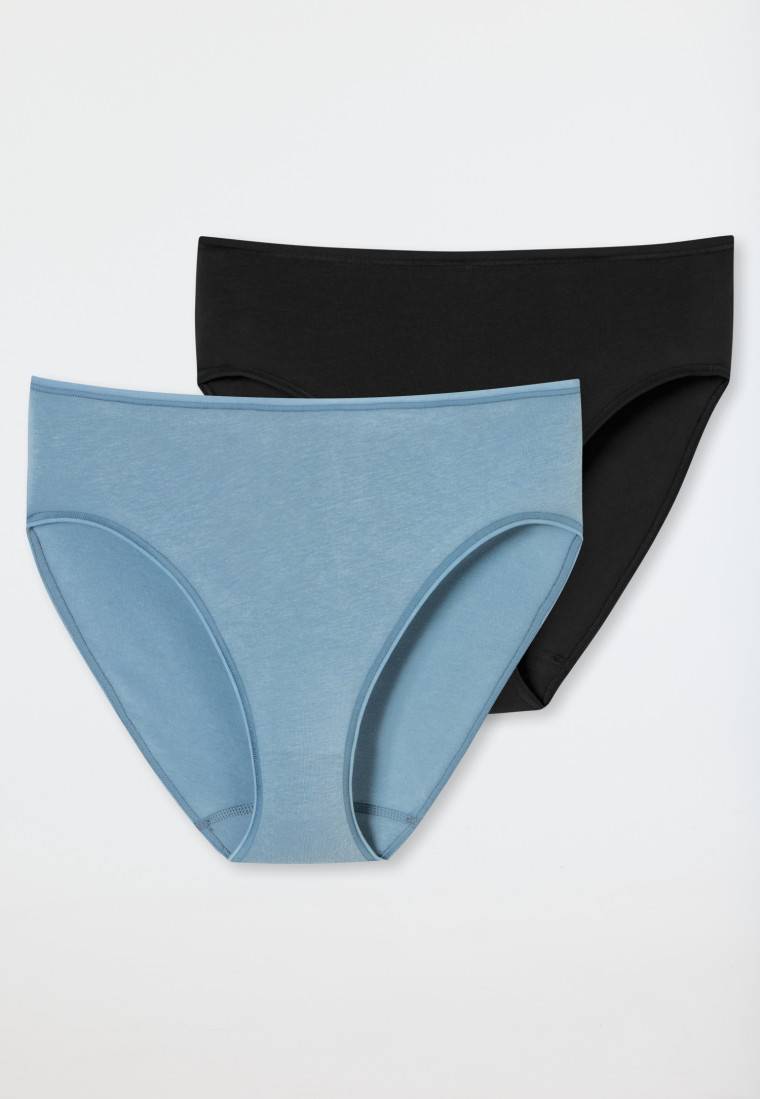 Schiesser Slips 2er-Pack Organic Cotton Schwarz/graublau - 95/5