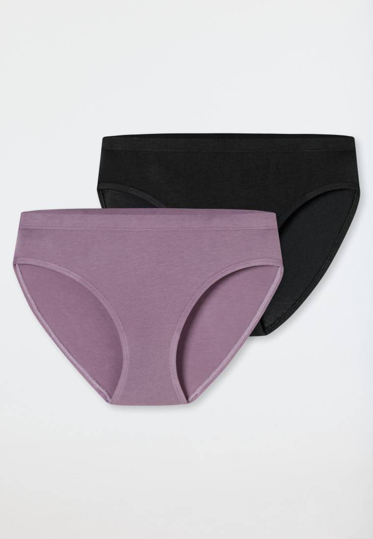 Schiesser Slips 2er-Pack Schwarz/ Violett - Fresh Vibe