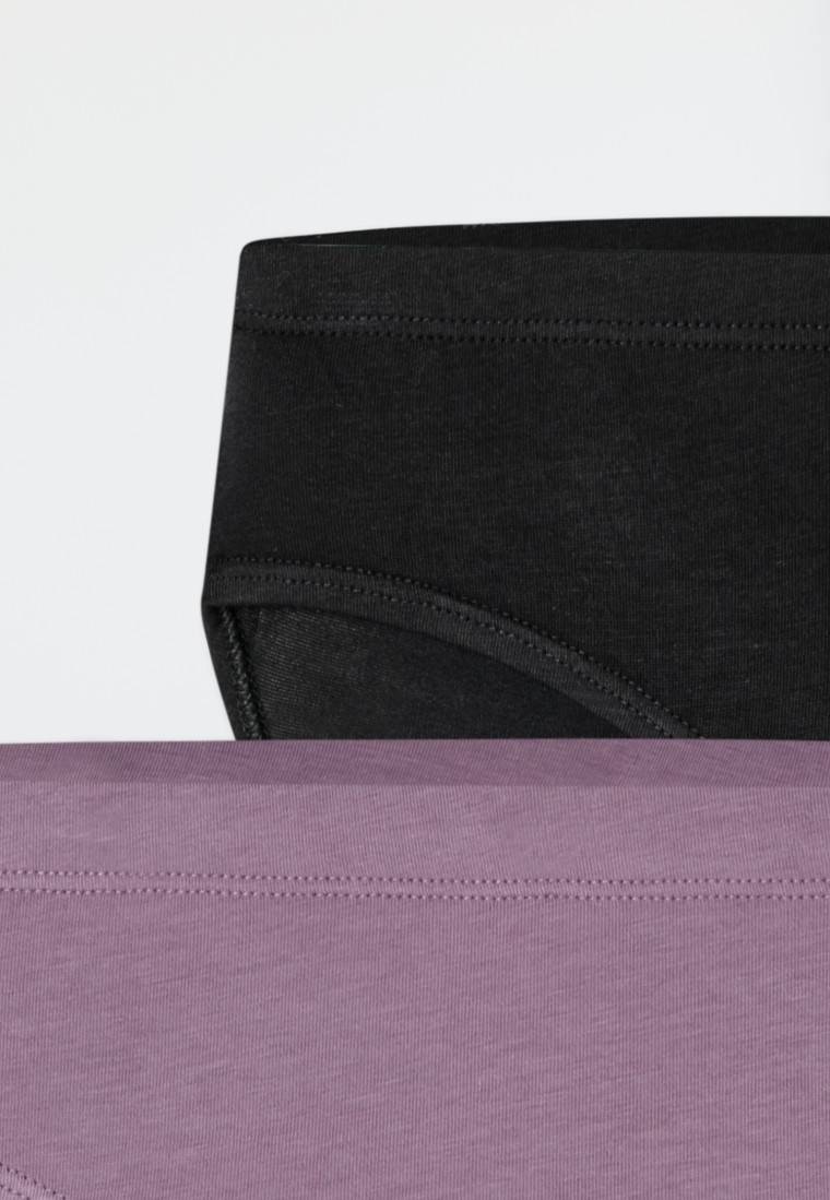 Schiesser Slips 2er-Pack Schwarz/ Violett - Fresh Vibe