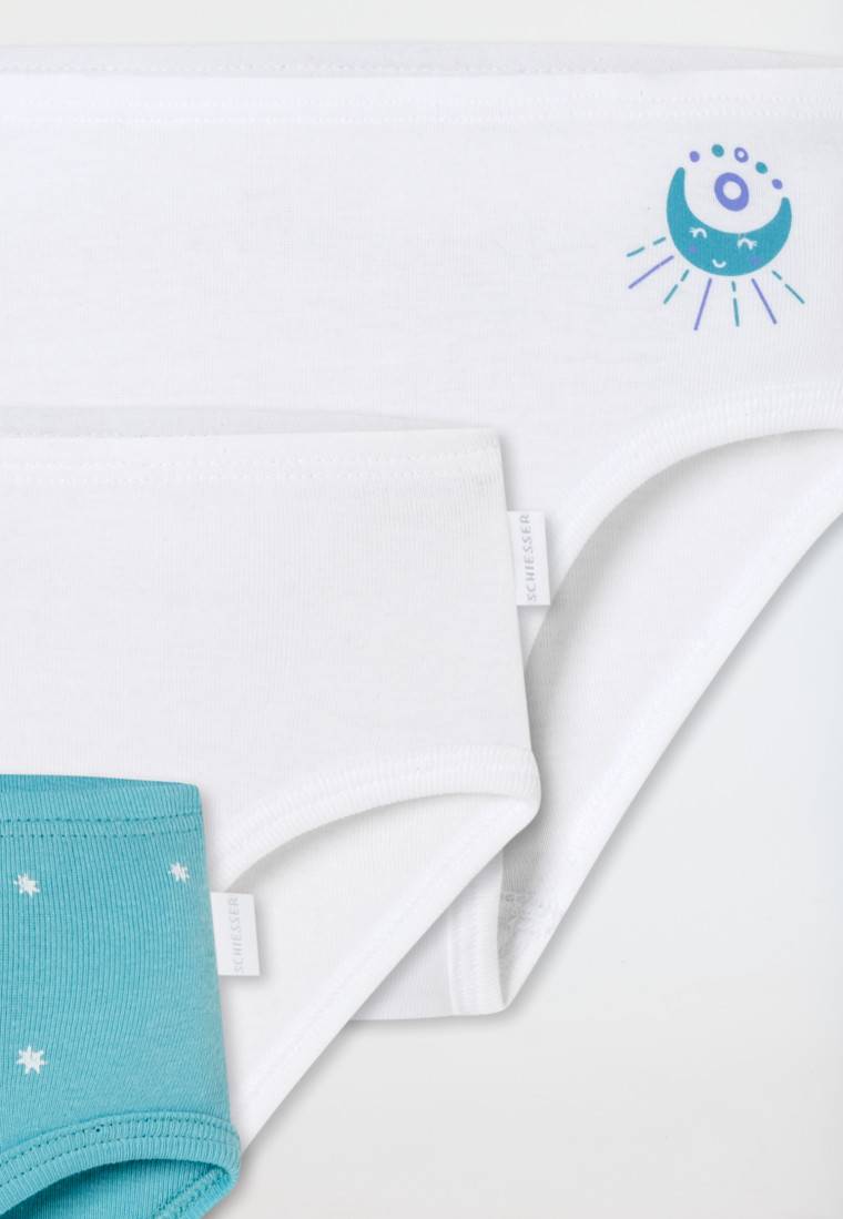 Schiesser Slips 3er-Pack Sterne Monde Blau/weiß - Fine Rib