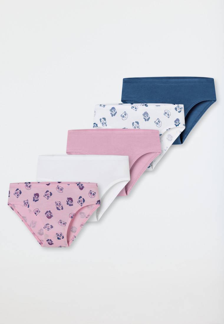 Schiesser Slips 5er-Pack Organic Cotton Softbund Pandas Ringel Mehrfarbig - 95/5