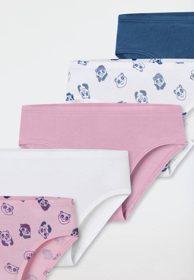 Schiesser Slips 5er-Pack Organic Cotton Softbund Pandas Ringel Mehrfarbig - 95/5