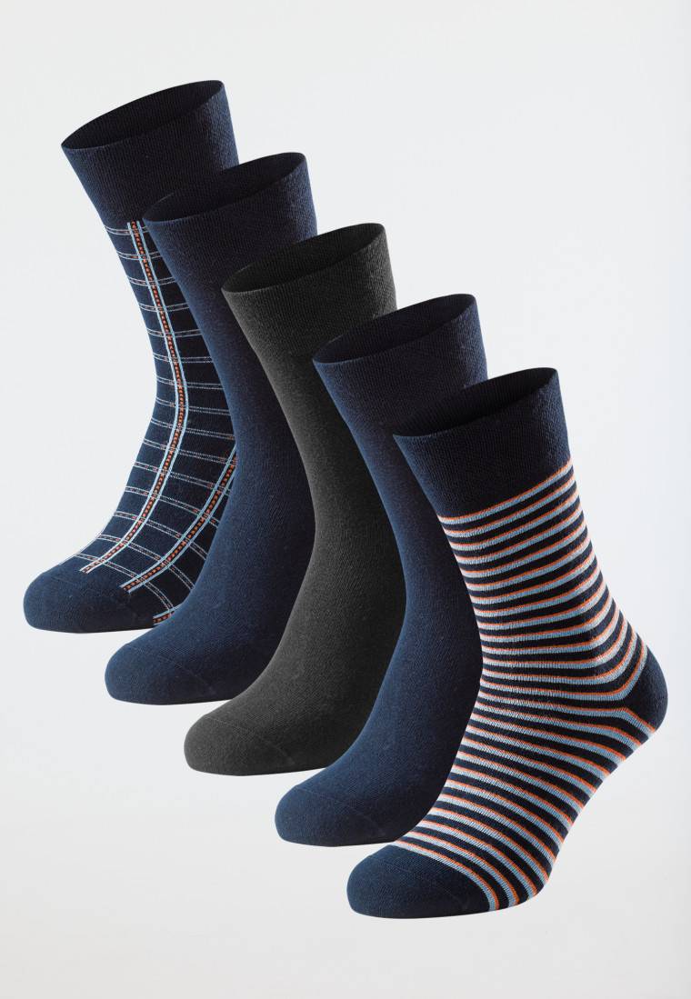 Schiesser Socken 5er-Pack mehrfarbig gemustert - Bluebird