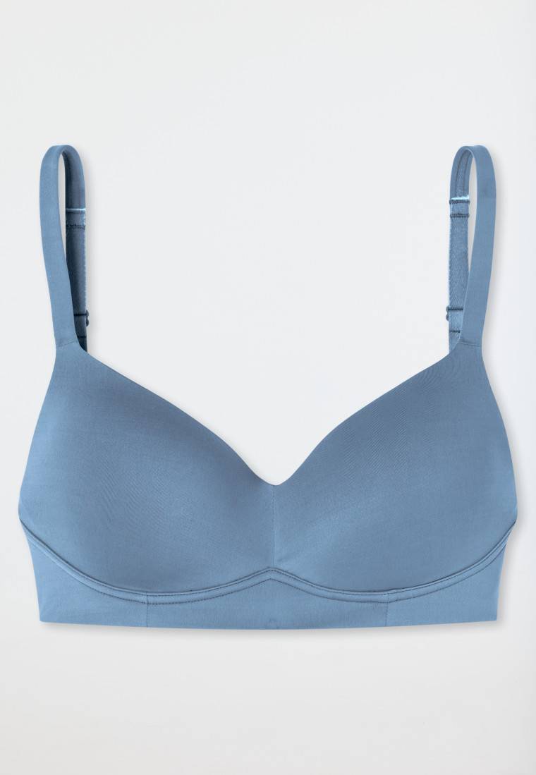 Schiesser Soft-BH Mit Schale Und Gleitenden Cups Blaugrau - Unique Micro
