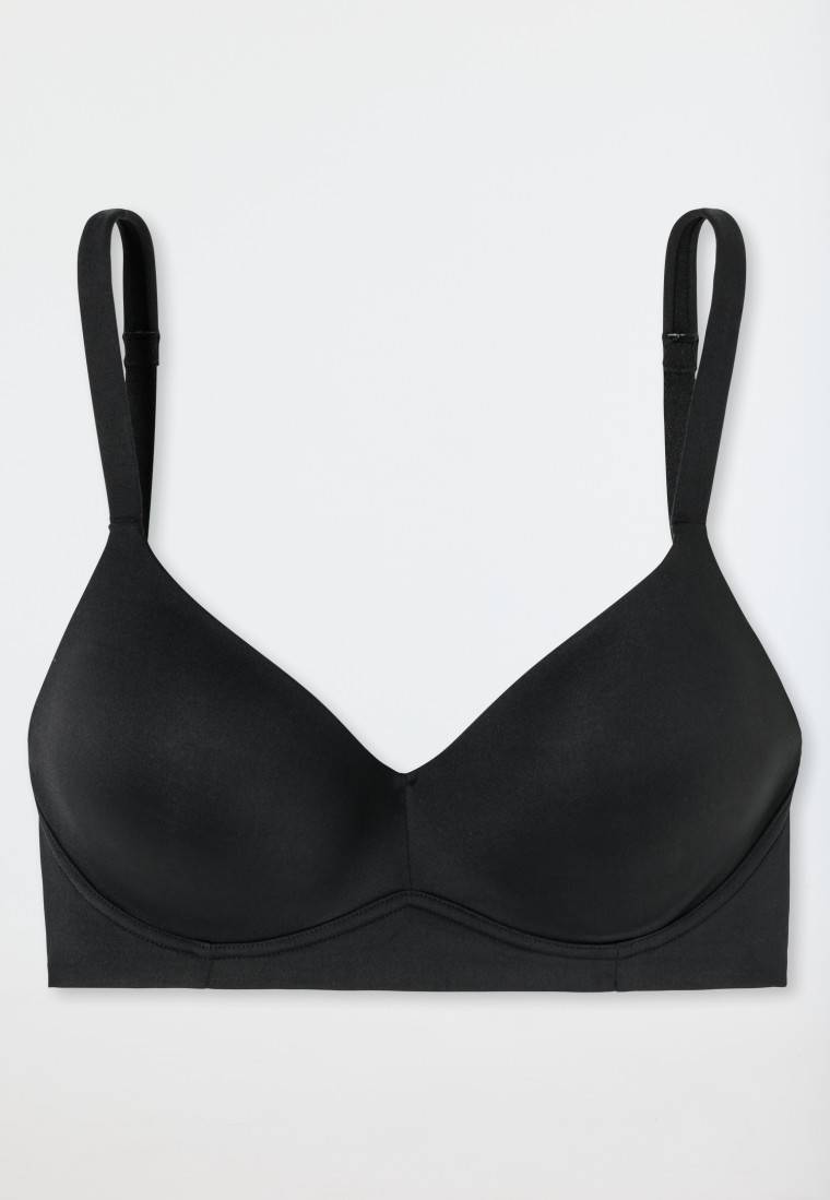 Schiesser Soft-BH Mit Schale Und Gleitenden Cups Schwarz - Unique Micro