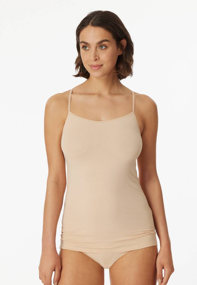 Schiesser Spaghetti-Top 2er-Pack Organic Cotton Sand - 95/5