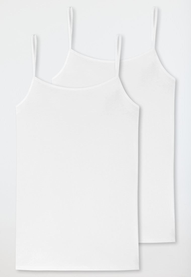 Schiesser Spaghetti-Top 2er-Pack Organic Cotton Weiß - 95/5