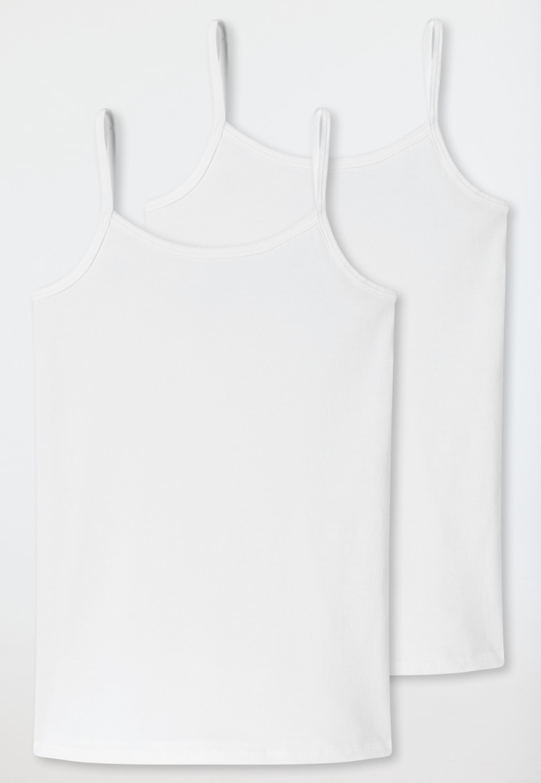 Schiesser Spaghetti-Tops 2er-Pack Organic Cotton Weiß - 95/5