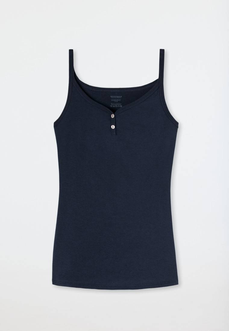 Schiesser Spaghettitop Feinripp Nachtblau - Naturschönheit