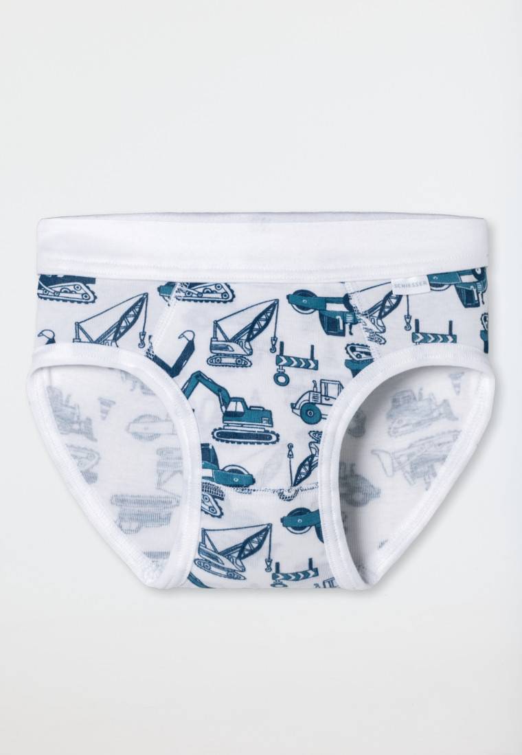 Schiesser Sportslips 2er-Pack Baustellendruck Blau/weiß - Fine Rib