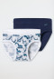 Schiesser Sportslips 2er-Pack Baustellendruck blau/weiß - Fine Rib