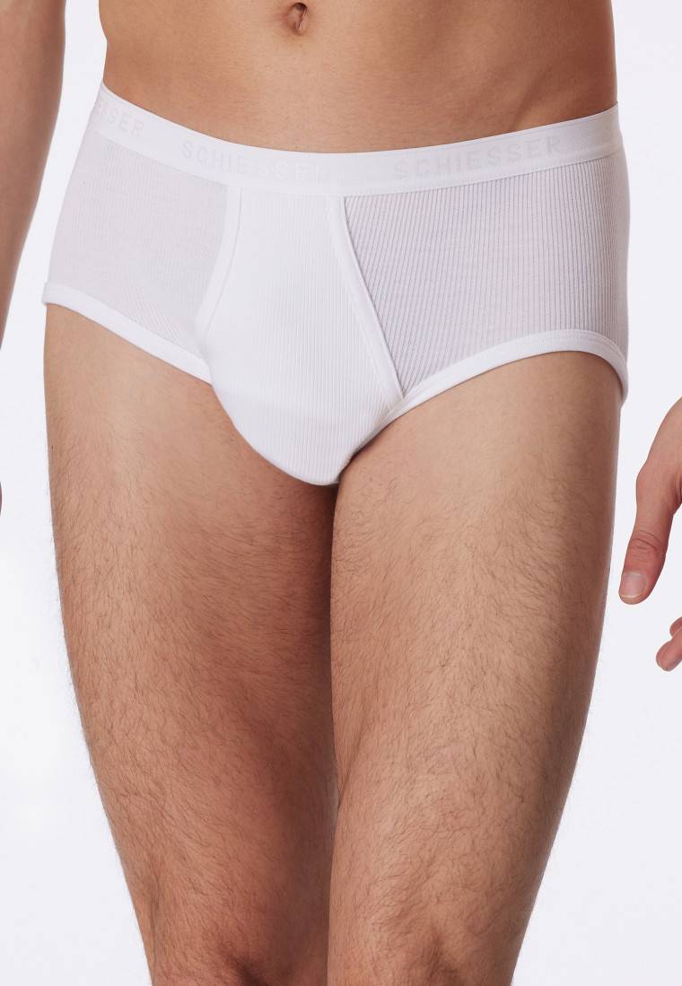 Schiesser Sportslips 2er-Pack Mit Eingriff Doppelripp Weiß - Original Classics