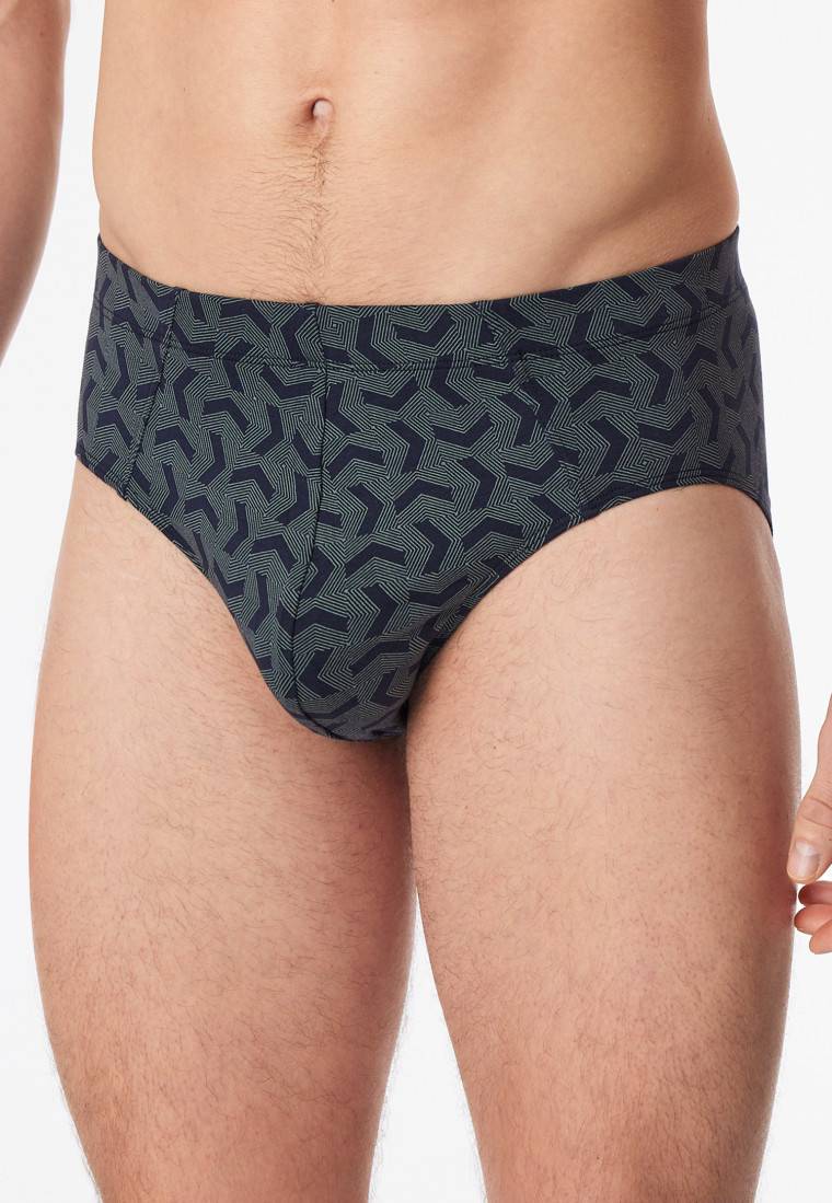 Schiesser Supermini 3er-Pack Organic Cotton Dunkelblau Gemustert - 95/5