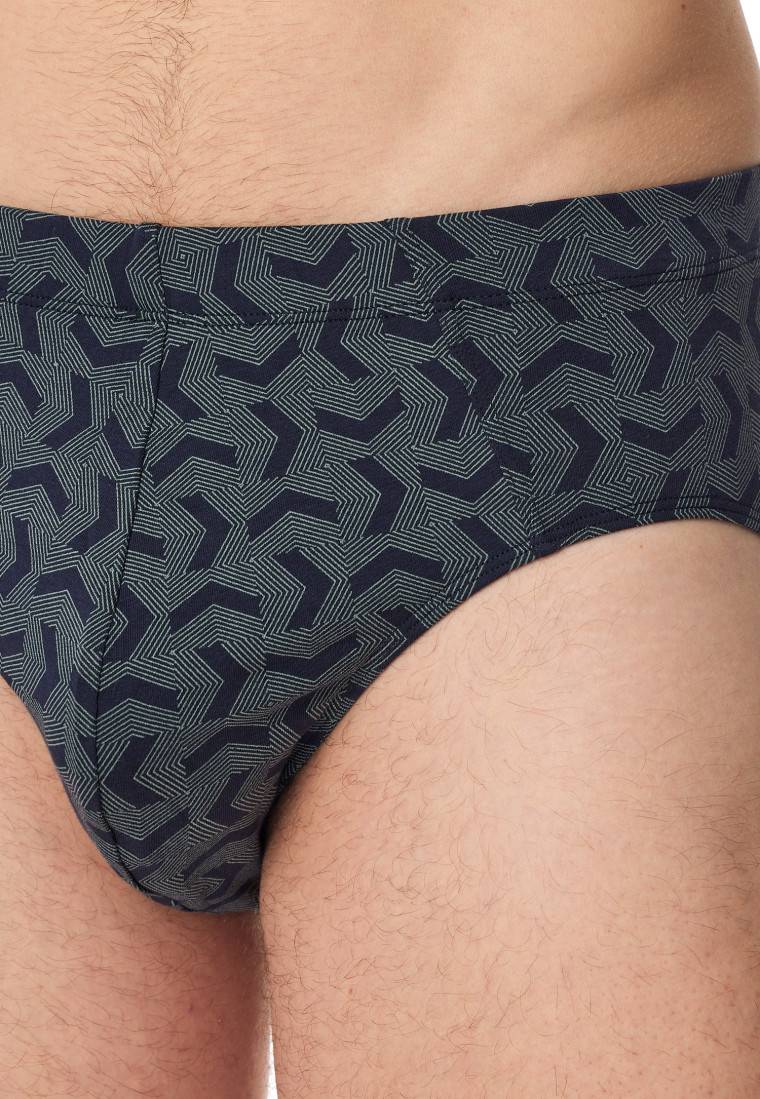 Schiesser Supermini 3er-Pack Organic Cotton Dunkelblau Gemustert - 95/5