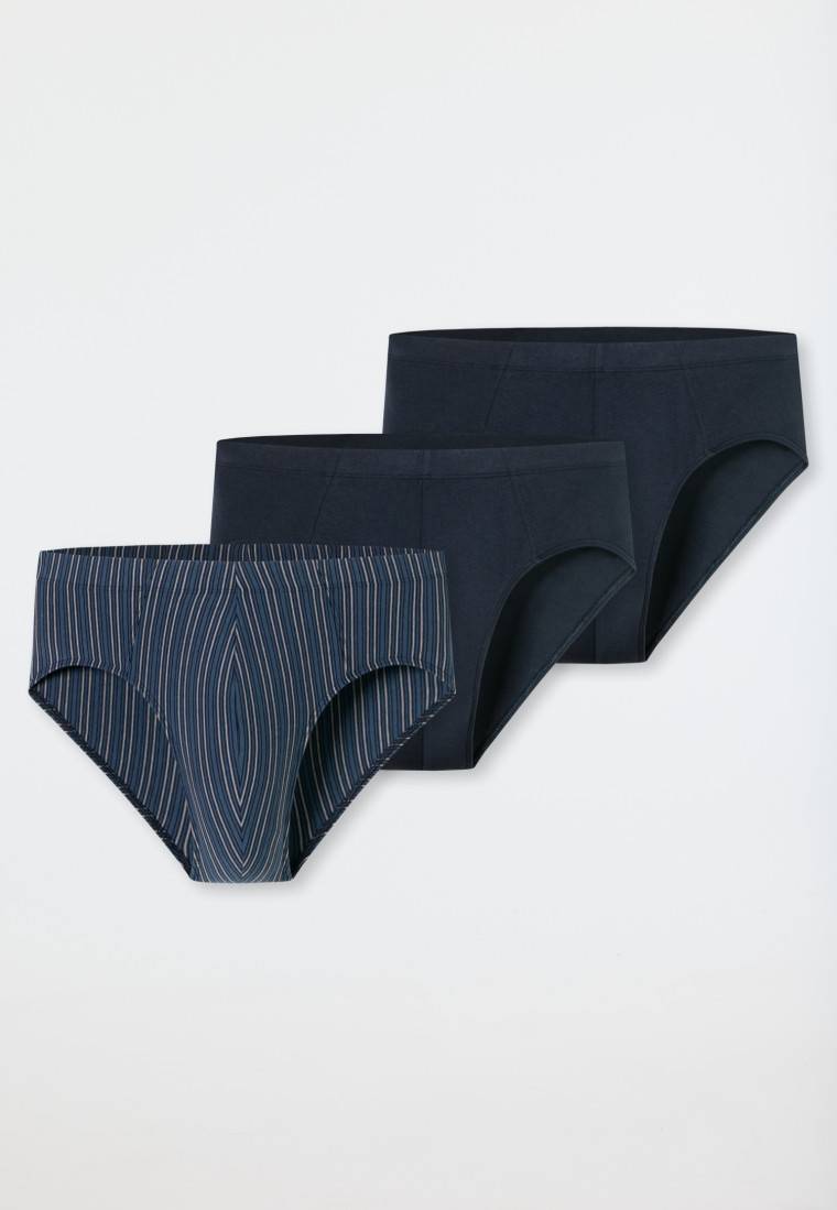 Schiesser Supermini 3er-Pack Organic Cotton Uni/geringelt Mehrfarbig - 95/5