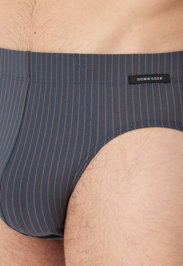 Schiesser Supermini Micro-Qualität Nadelstreifen Jeansblau - Pure Micro