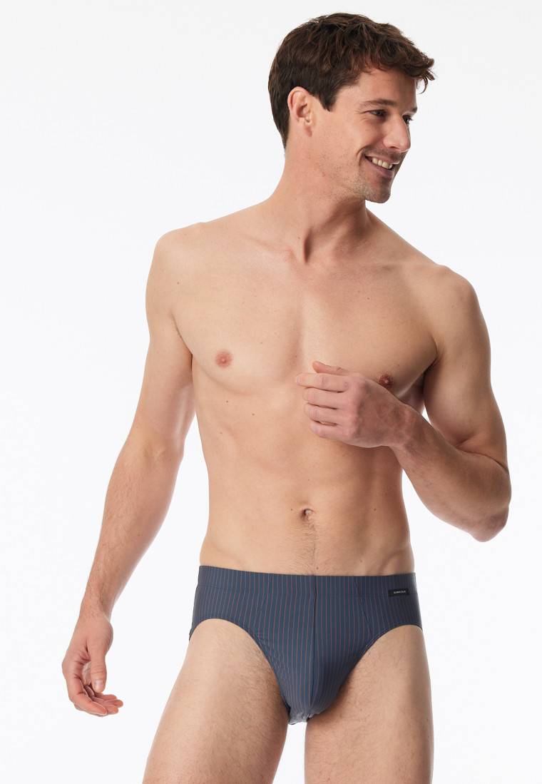 Schiesser Supermini Micro-Qualität Nadelstreifen jeansblau - Pure Micro