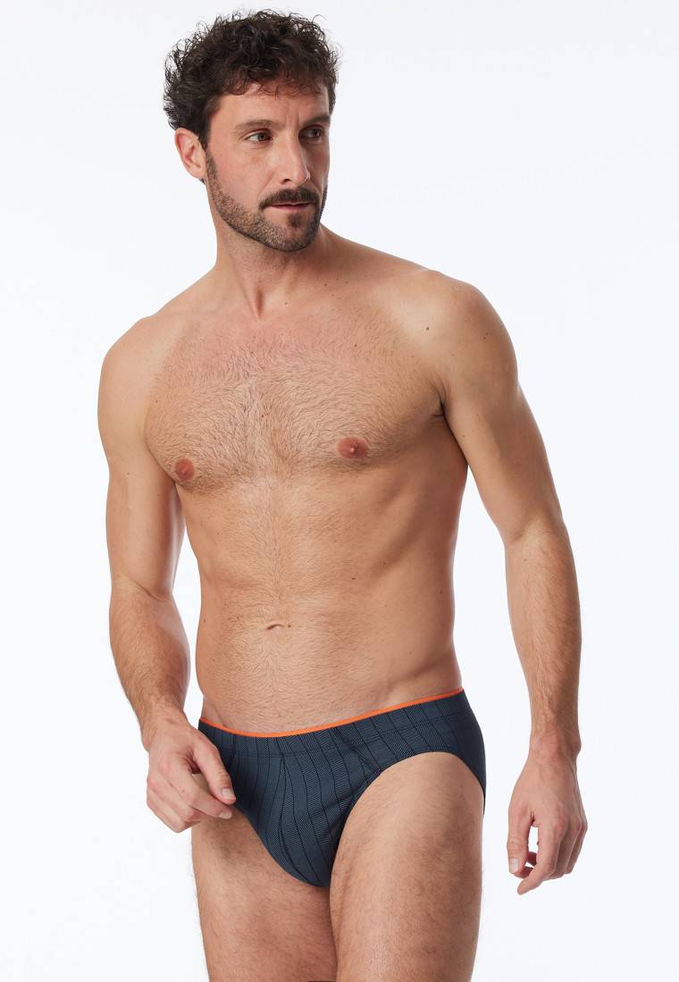 Schiesser Supermini Organic Cotton gestreift blaugrau - 95/5