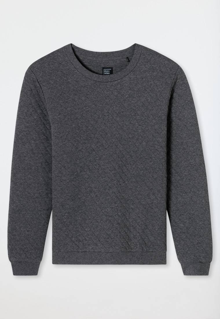 Schiesser Sweatshirt Dunkelgrau Gemustert - Mix+Relax