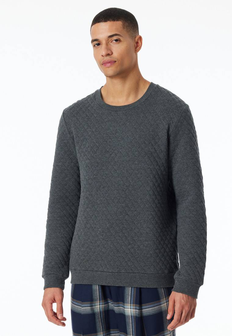 Schiesser Sweatshirt Dunkelgrau Gemustert - Mix+Relax