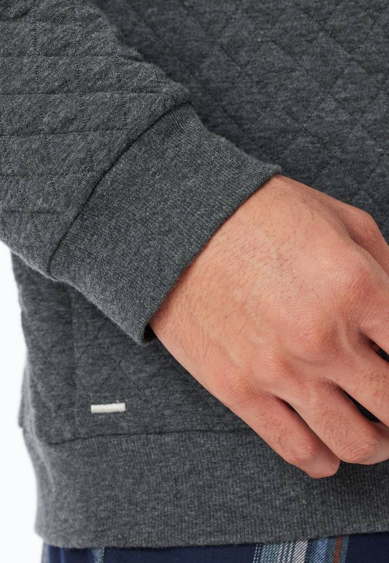 Schiesser Sweatshirt Dunkelgrau Gemustert - Mix+Relax