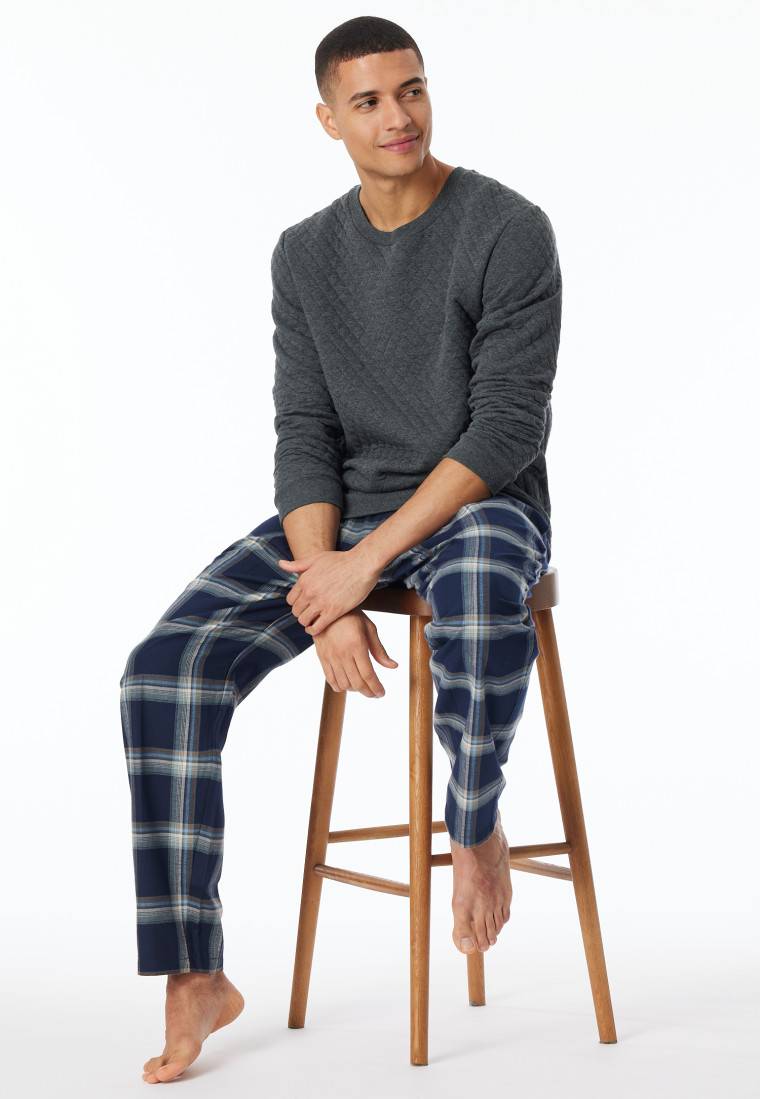 Schiesser Sweatshirt dunkelgrau gemustert - Mix+Relax