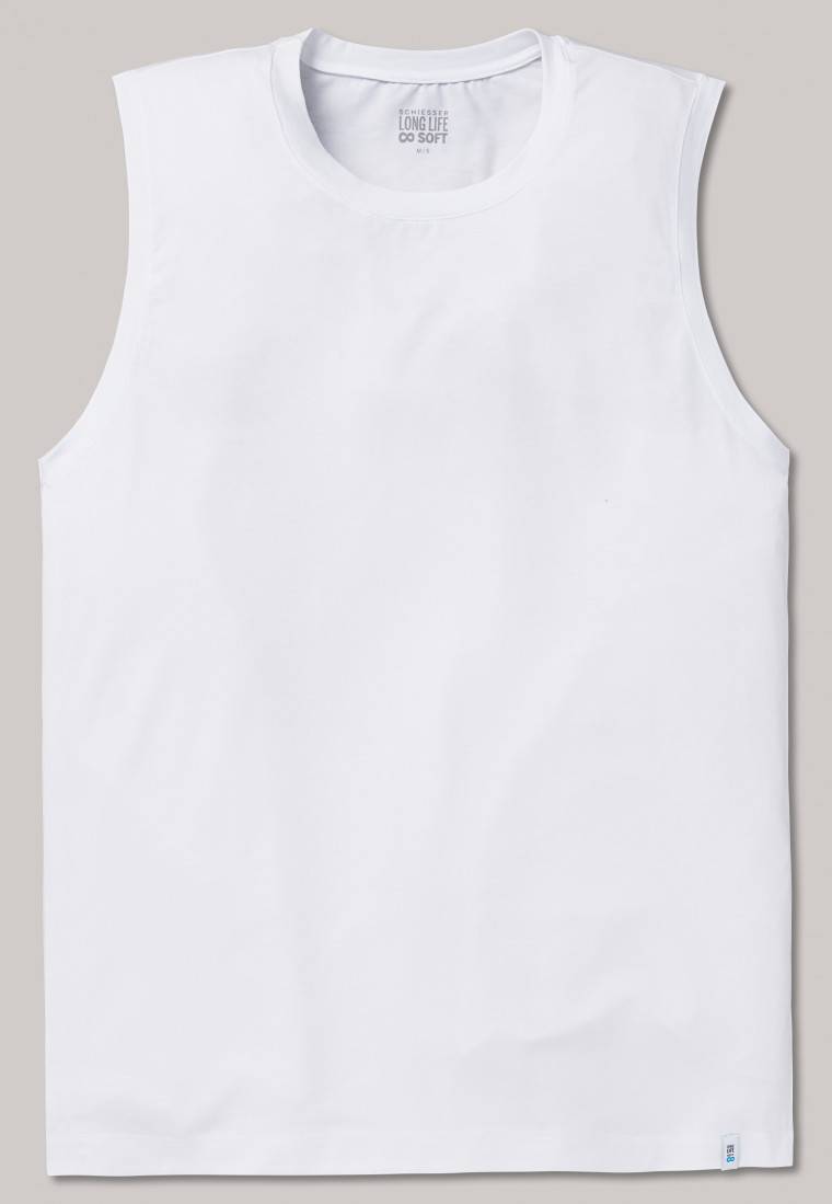 Schiesser Tank Top Modische Schnittform Weiß - Long Life Soft