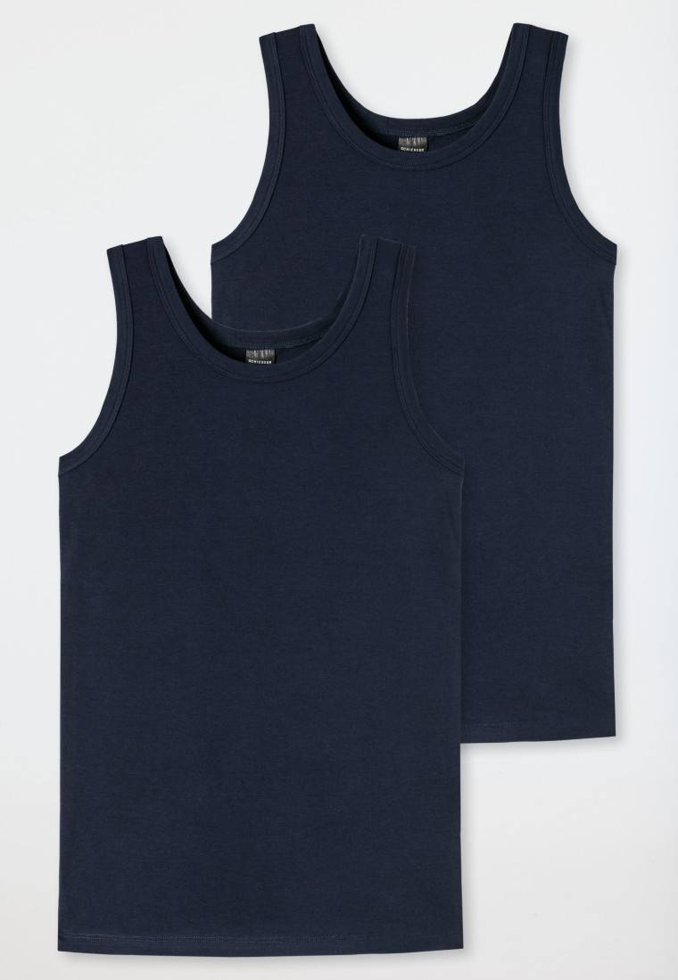Schiesser Tank Tops 2er-Pack Organic Cotton Nachtblau - 95/5