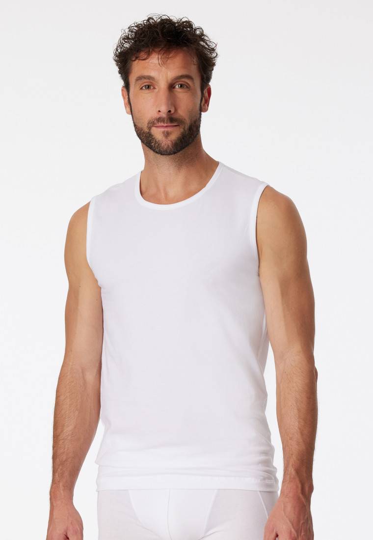 Schiesser Tank Tops 2er-Pack Organic Cotton Rundhals Weiß – 95/5