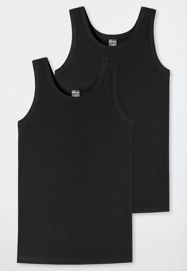 Schiesser Tank Tops 2er-Pack Organic Cotton Schwarz - 95/5