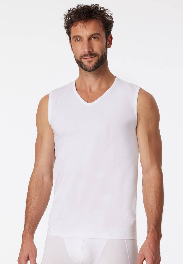 Schiesser Tank Tops 2er-Pack Organic Cotton V-Ausschnitt Weiß - 95/5