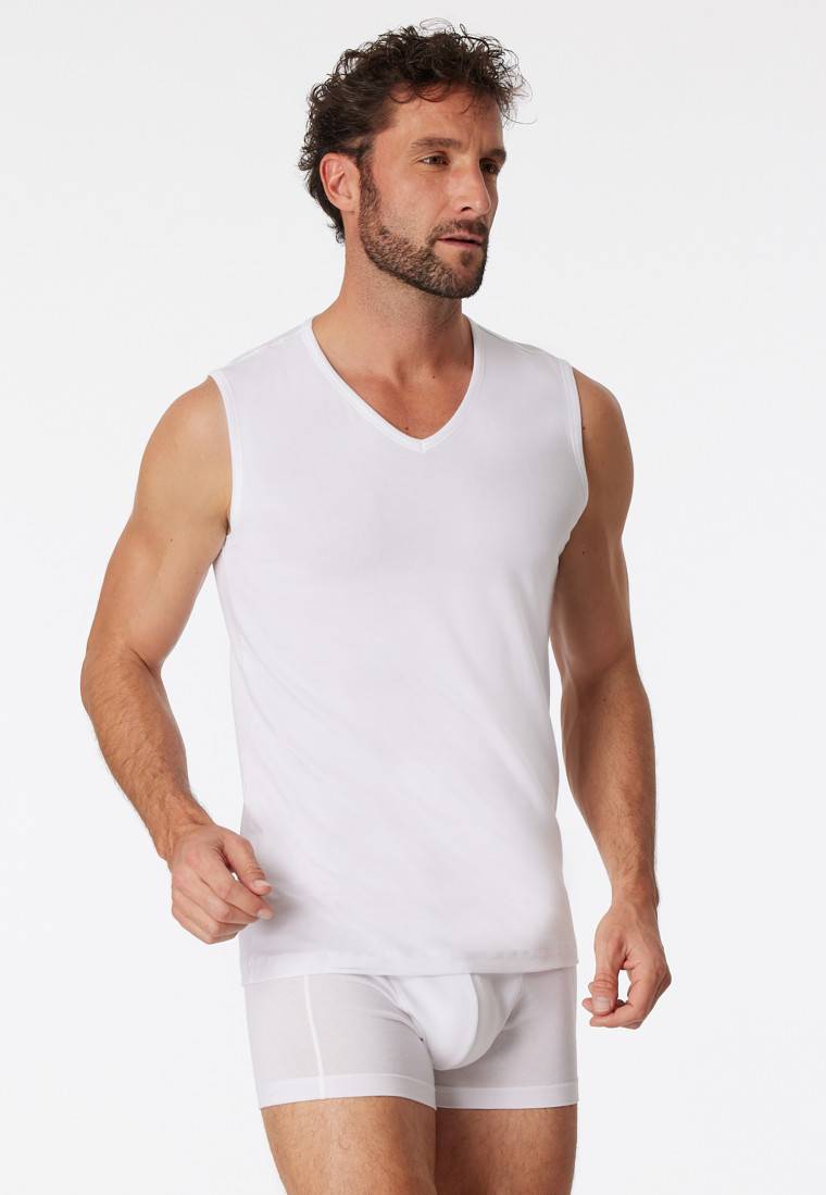 Schiesser Tank Tops 2er-Pack Organic Cotton V-Ausschnitt Weiß - 95/5
