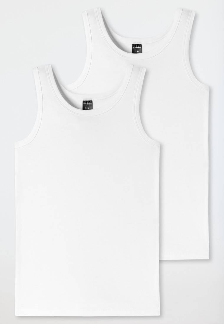 Schiesser Tank Tops 2er-Pack Organic Cotton Weiß - 95/5
