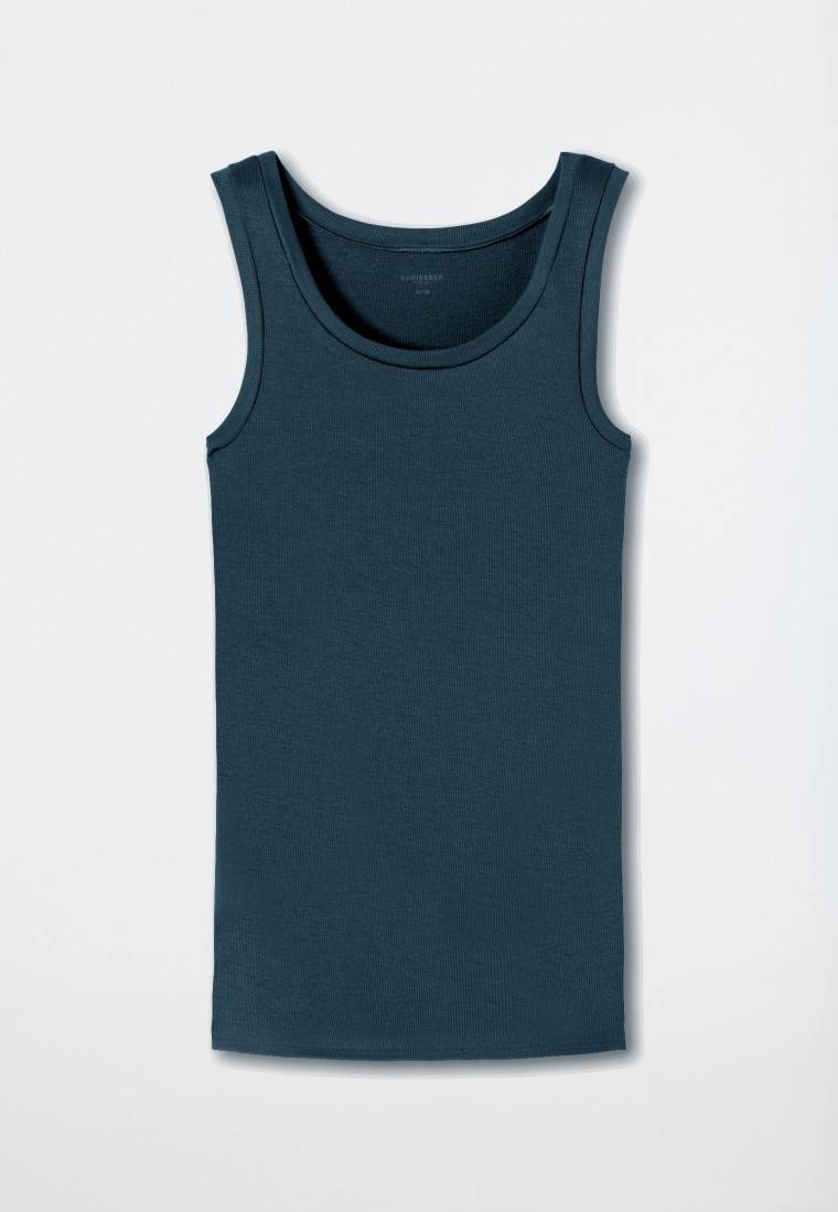 Schiesser Tanktop Doppelripp Organic Cotton Jeansblau - Pure Rib