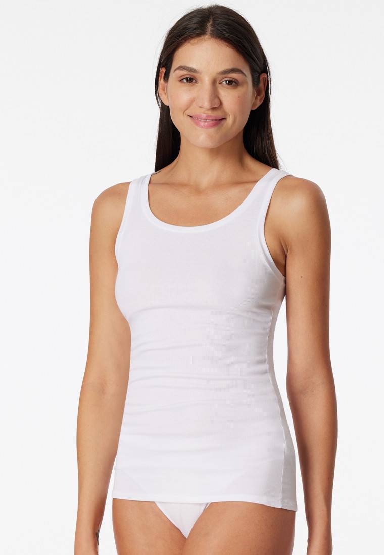 Schiesser Tanktop Doppelripp Organic Cotton Weiß - Pure Rib