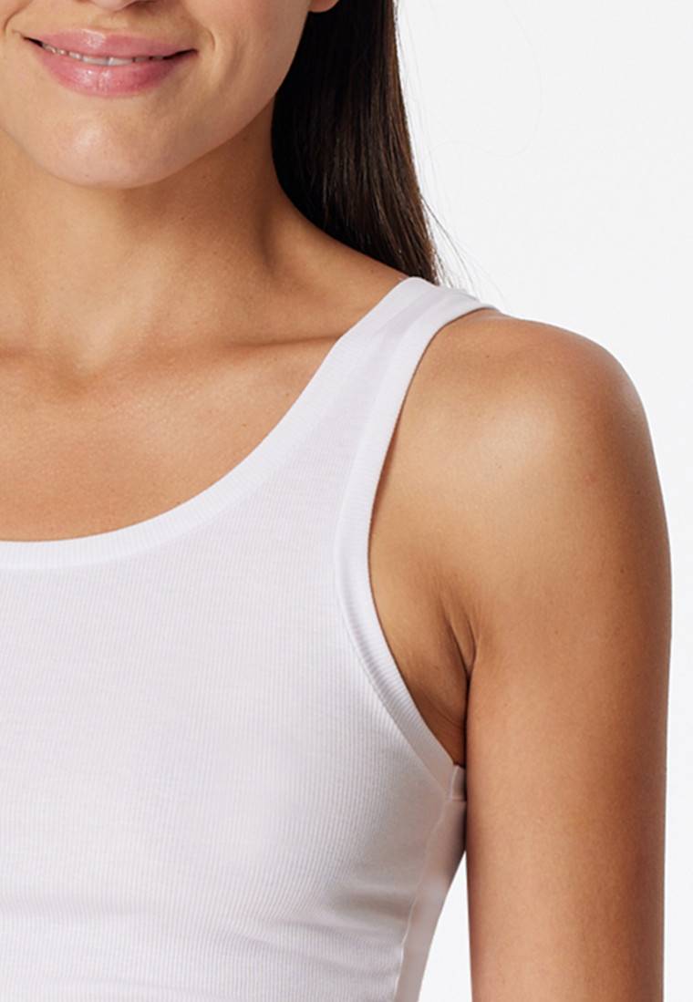 Schiesser Tanktop Doppelripp Organic Cotton Weiß - Pure Rib