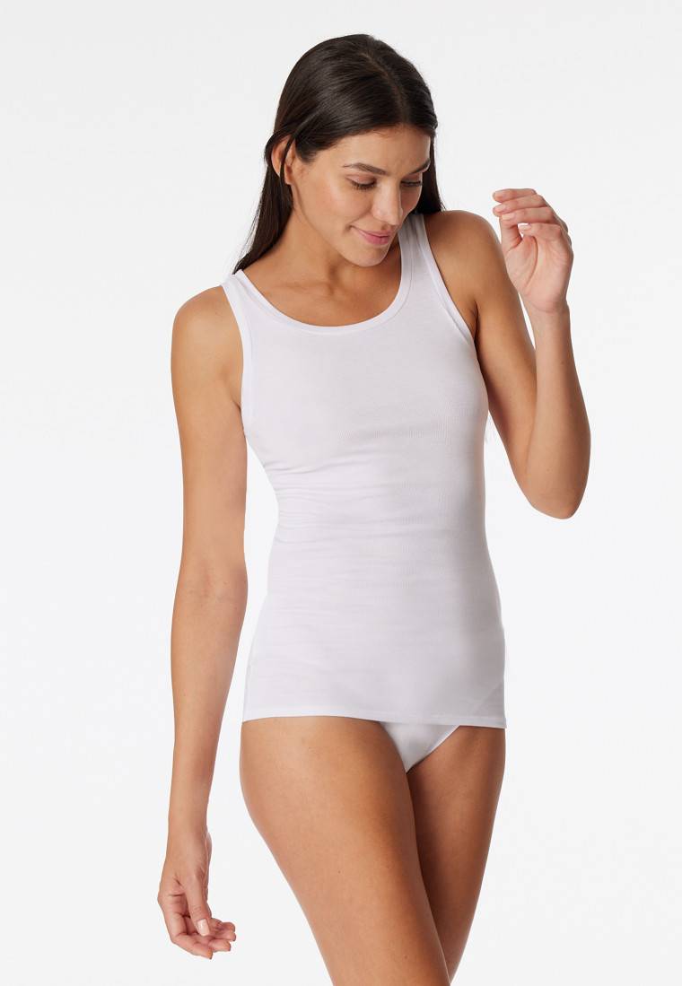 Schiesser Tanktop Doppelripp Organic Cotton weiß - Pure Rib