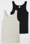 Schiesser Tanktops 2er-Pack schwarz/grau meliert - 95/5