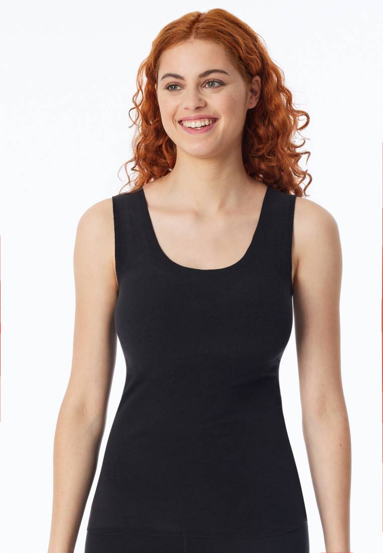 Schiesser Top Wärmend Herausnehmbare Pads Schwarz - Invisible Soft Warming