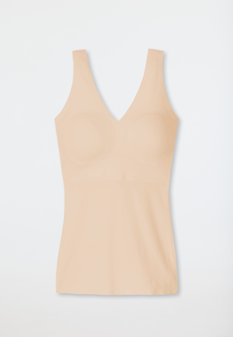 Schiesser Trägertop Microfaser Herausnehmbare Pads Sand - Invisible Soft