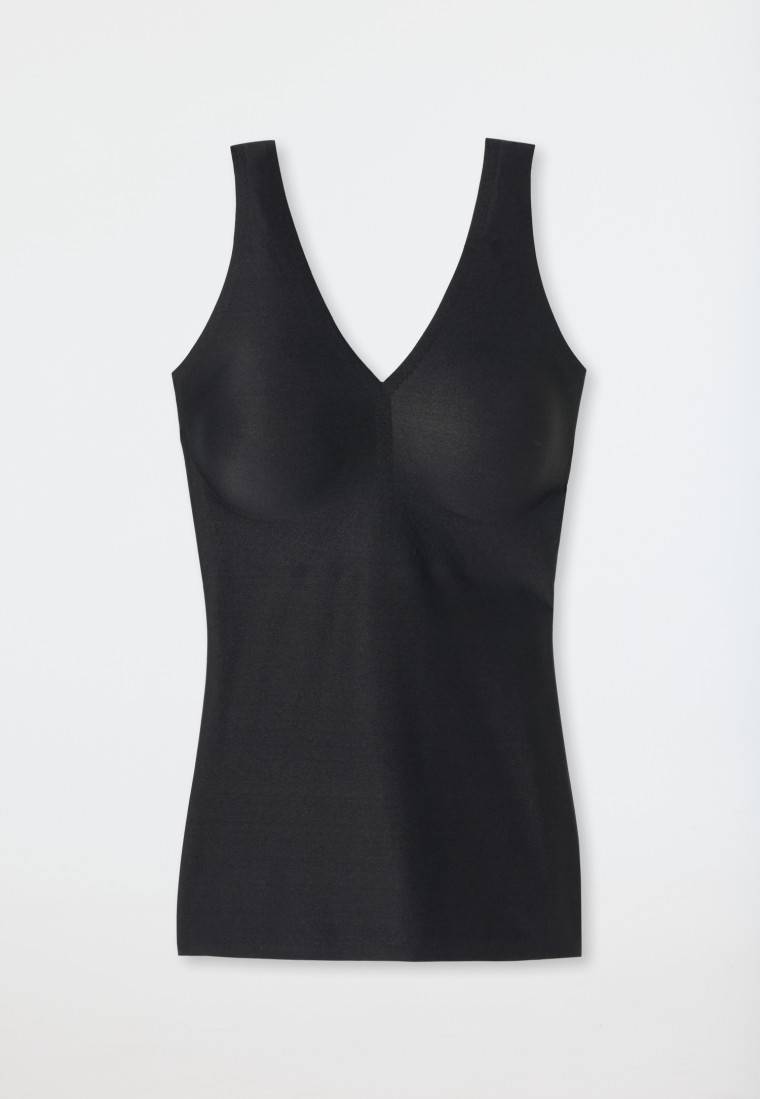 Schiesser Trägertop Microfaser Herausnehmbare Pads Schwarz - Invisible Soft