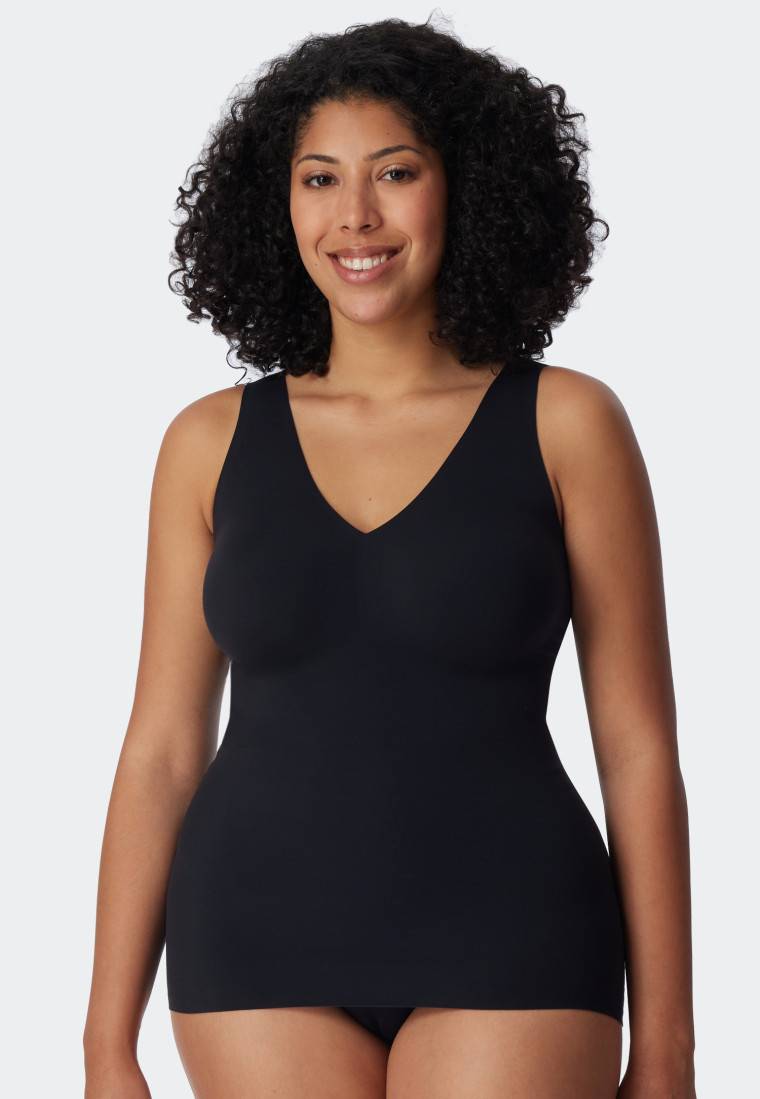 Schiesser Trägertop Microfaser Herausnehmbare Pads Schwarz - Invisible Soft