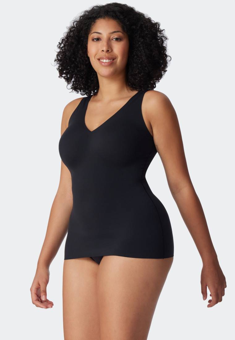 Schiesser Trägertop Microfaser herausnehmbare Pads schwarz - Invisible Soft