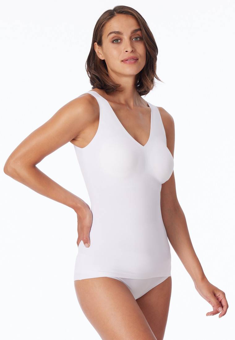 Schiesser Trägertop Microfaser herausnehmbare Pads weiß - Invisible Soft