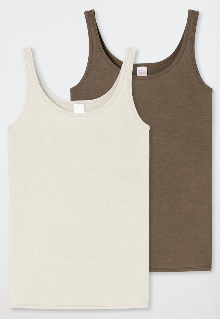 Schiesser Trägertops 2er-Pack Beige/taupe - Modal Essentials