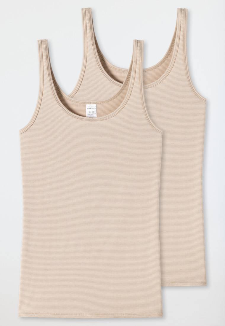 Schiesser Trägertops 2er-Pack Sand - Modal Essentials