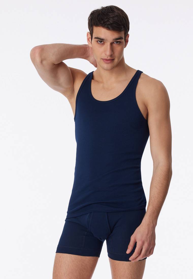 Schiesser Unterhemd Feinripp navyblau - Original Feinripp