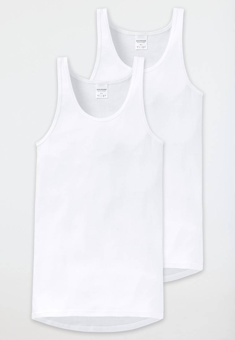 Schiesser Unterhemden 2er-Pack Feinripp Weiß - Original Classics