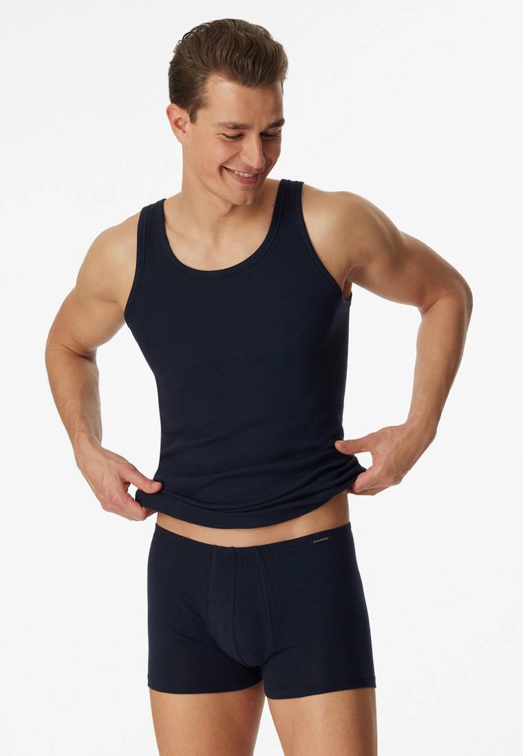 Schiesser Unterhemden 2er-Pack navy - Essentials Feinripp